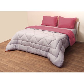 Πάπλωμα Δίχρωμο Υπέρδιπλο 220x240 Microfiber Φούξια-Γκρί Viopros